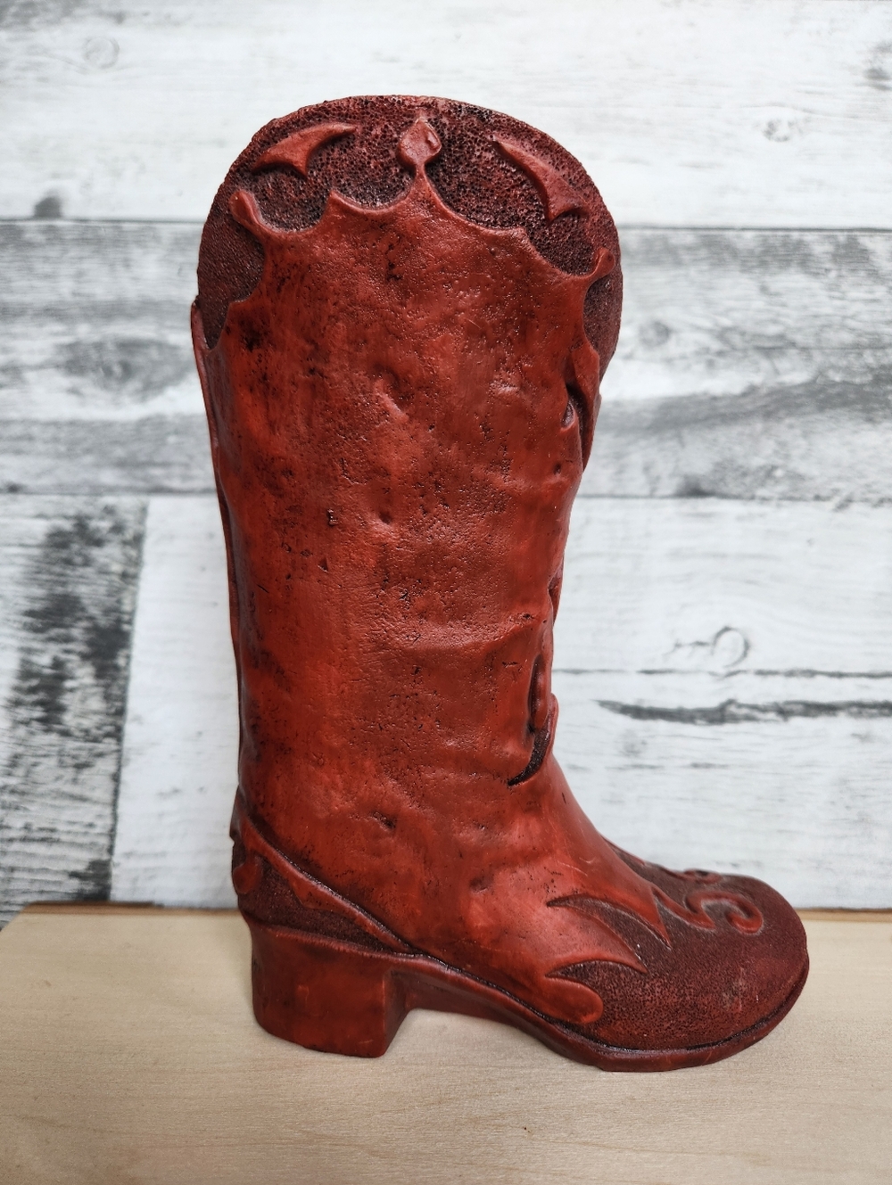 Decorative Cowboy Western Boot Wolf Rustic Small Figurine 7.5" - Picture 2 of 7